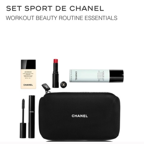 New w/Box: CHANEL Cosmetic Bag & CHANEL Mirror Duo Compact - Picture 1 of 12